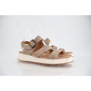 Born BOC Meadows Slingback Sandal Women Size 10 Beige Vegan Platform Strappy